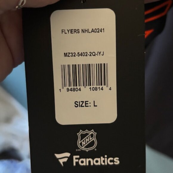 Fanatics L NHL Philadelphia Flyers Windbreaker Jacket Black Orange Authentic Pro - Picture 9 of 10